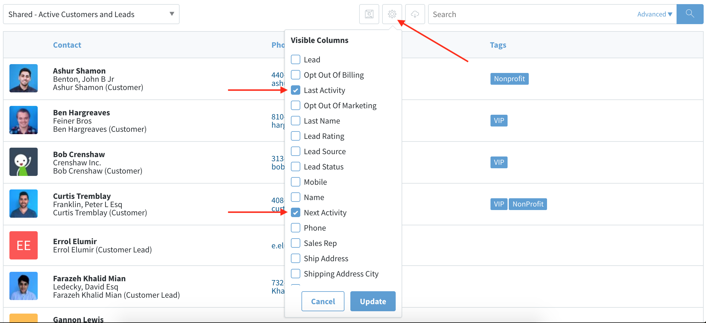 Method CRM contact list